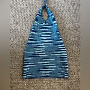 Blue and Green Halter Dress NWOT